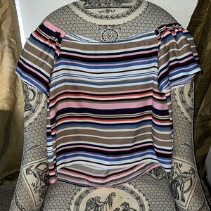 Blue Rain Striped Top